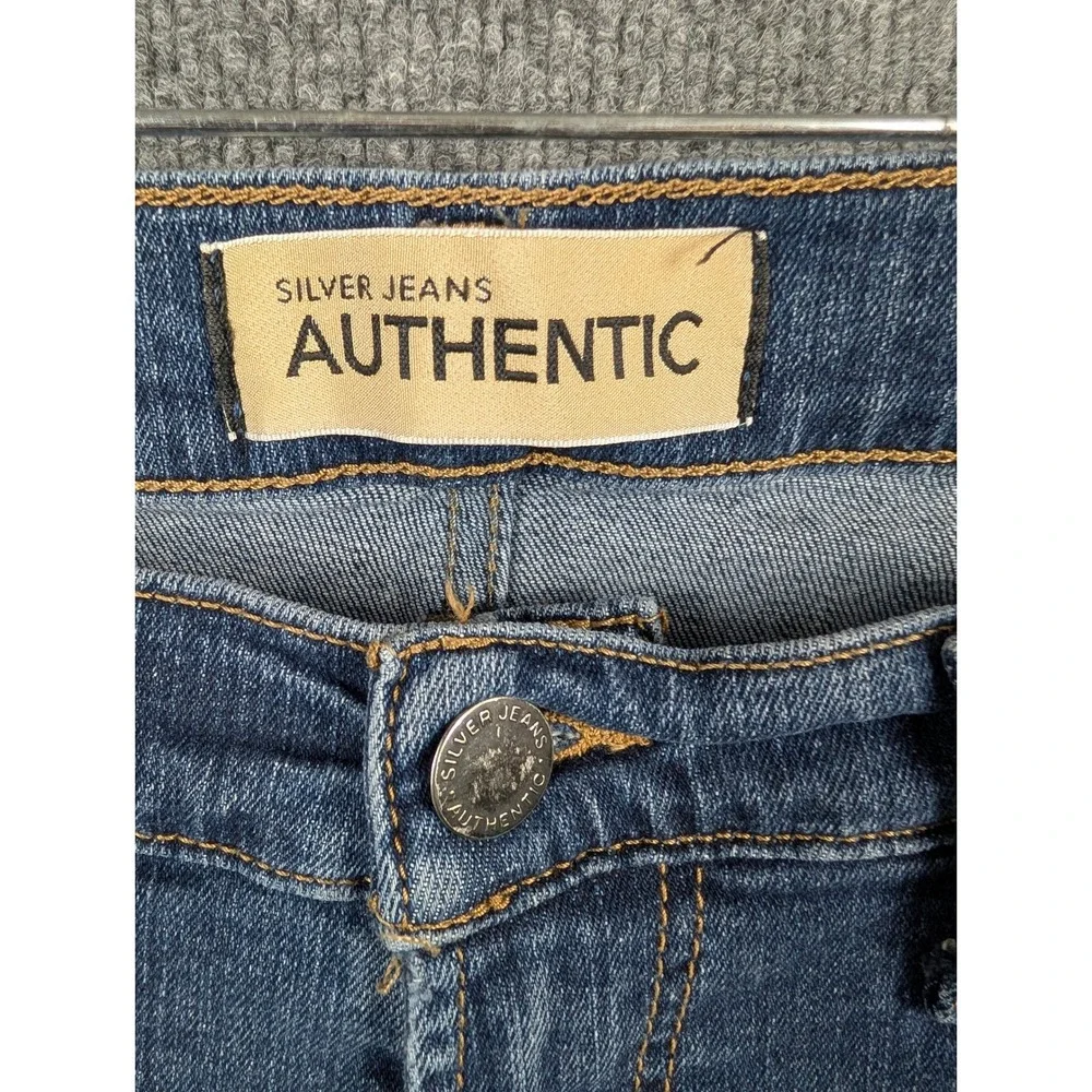 Silver Jeans Co Authentic The Relaxed Straight Leg Blue Denim 34x32